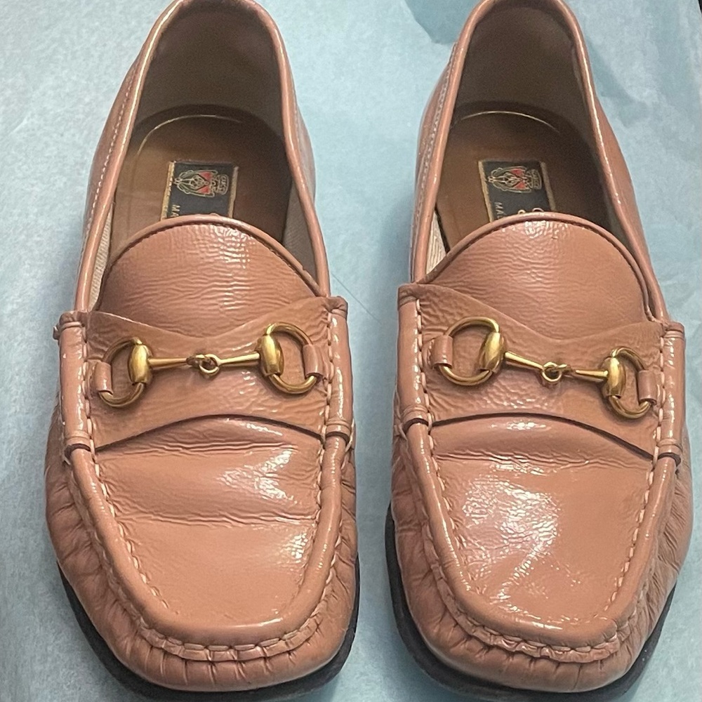Women’s Patent Leather Loafers With Gold Hardware